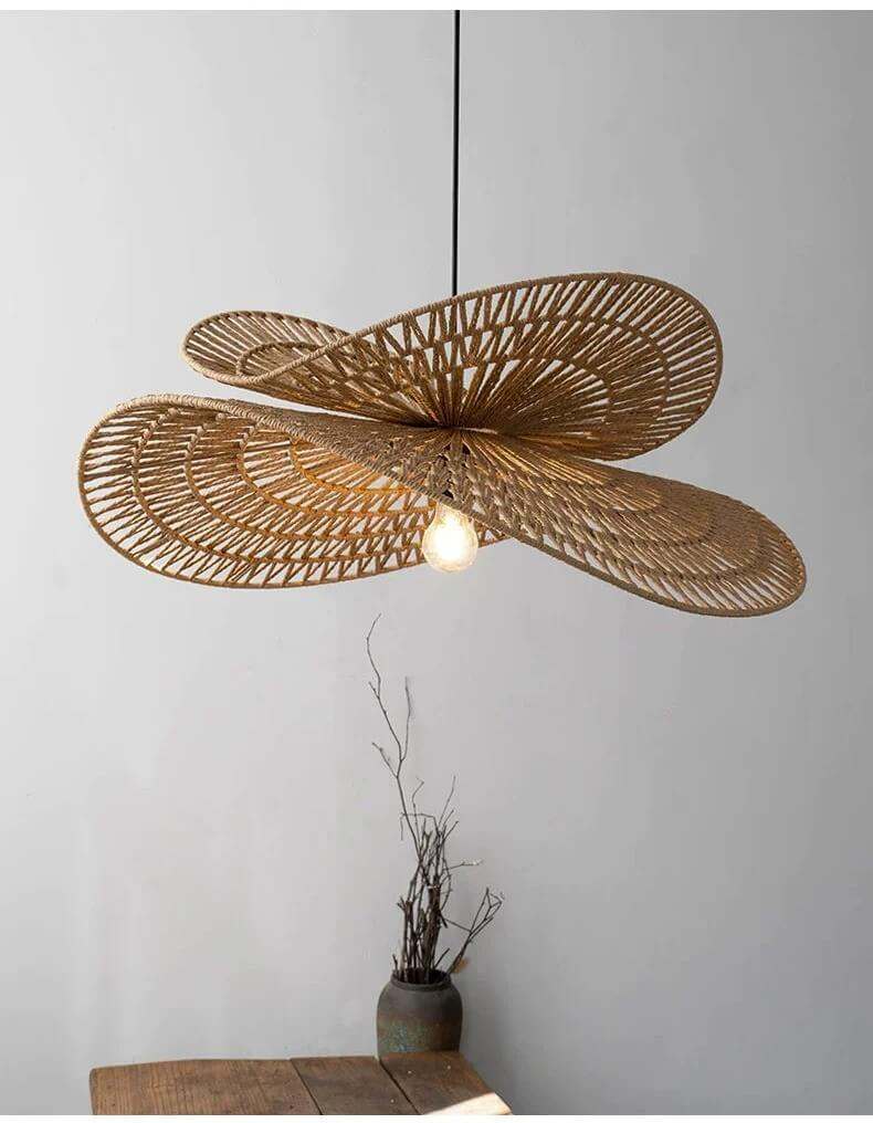 Wabi-Sabi Pendant Lights - Wabi-Sabi Rattan Lamp Double Layered Style