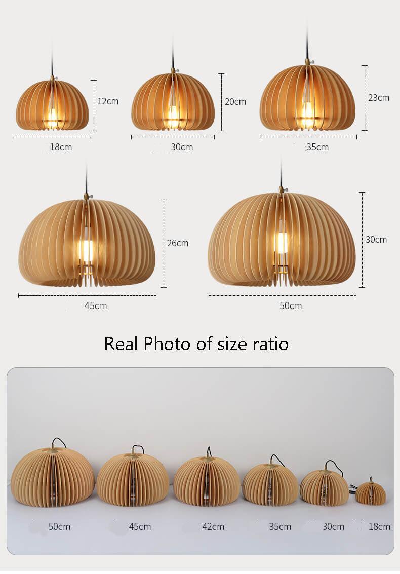 Wood birdcage Pendant Light - Japanese Style Retro Wooden Lamp