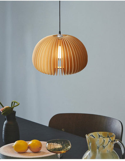 Wood birdcage Pendant Light - Japanese Style Retro Wooden Lamp