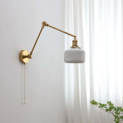 Ceramic Wall Lamp with Copper Swing Long Arm- Swing Arm Wall Lamp Ceramic