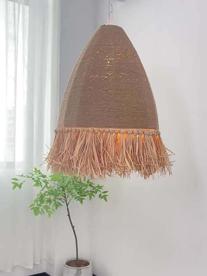 Retro Woven Wabi Sabi Rattan Pendant Light - Hemp Rope Chandelier