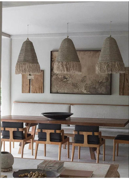 Retro Woven Wabi Sabi Rattan Pendant Light - Hemp Rope Chandelier